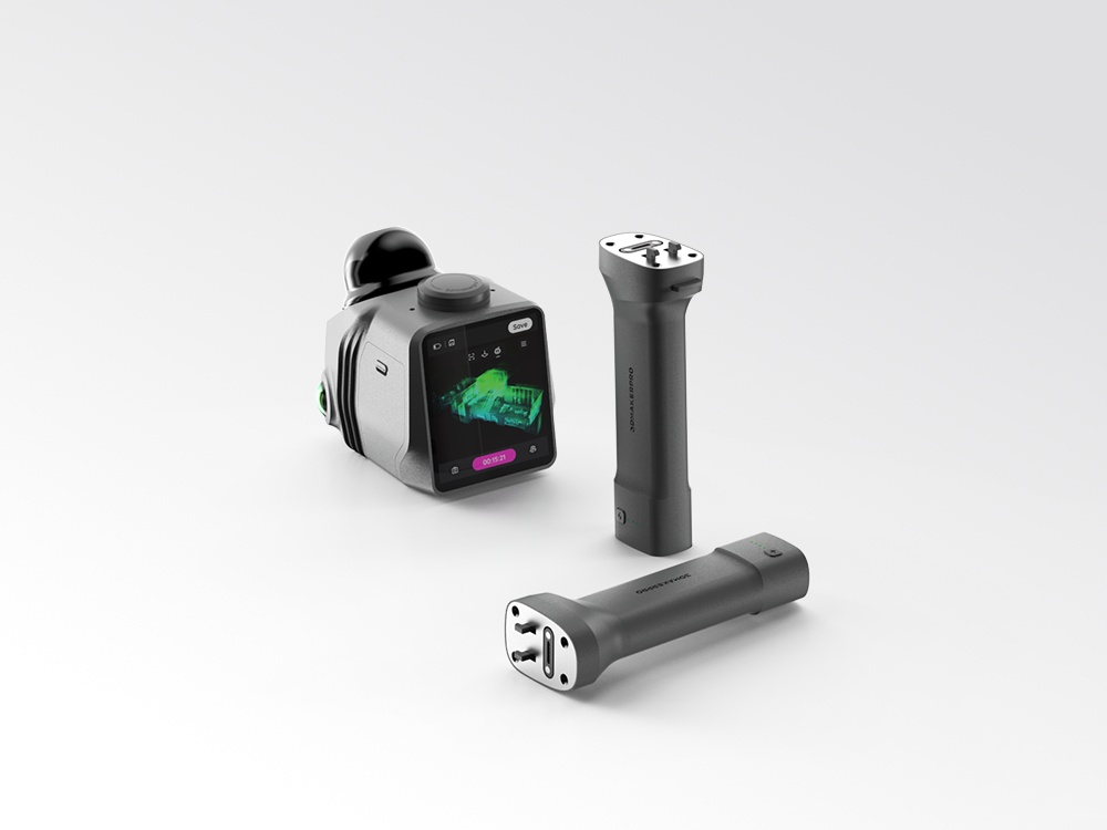 3DMakerpro Raven with extra battery grips: easy-to-swap power for continuous scanning and non-stop field work.
