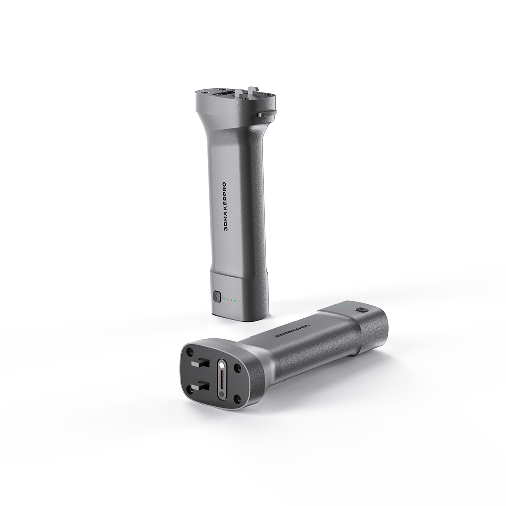 Ergonomic 3DMakerpro Raven battery grip providing 120 minutes of extended power for professional handheld scanning.