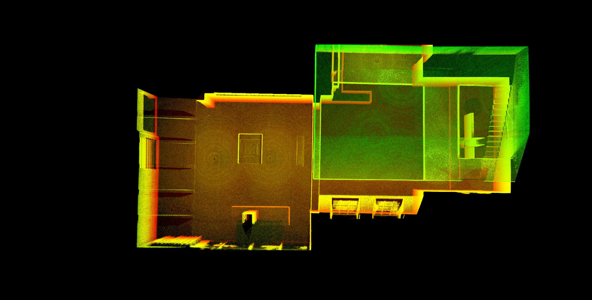 Film-set house., Overhead view