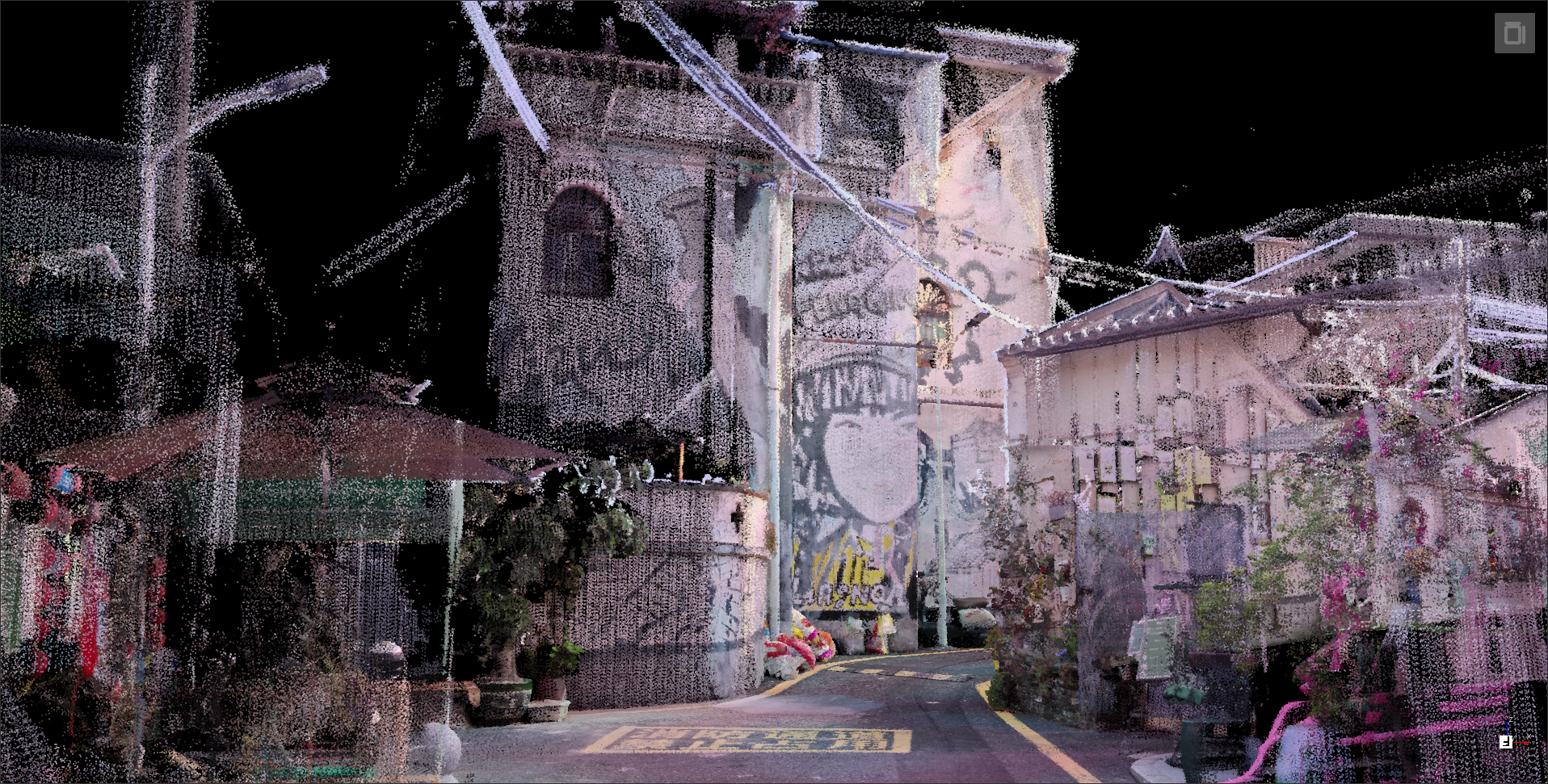 Graffiti village., Colored point cloud